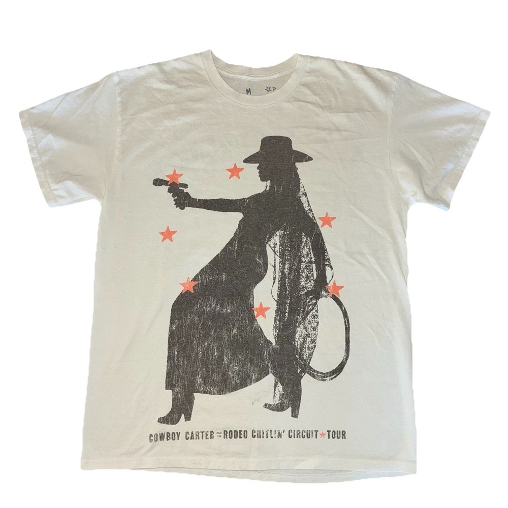 Beyonce Most Wanted Tee M White Cowboy‎ Carter Tour 2025 Merch NEW *tear